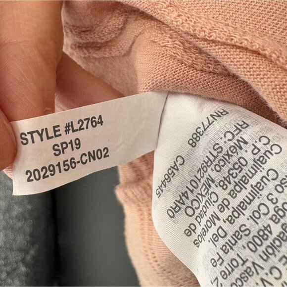 Madewell Texture & Thread Scallop Stripe Top XS Antique Coral Cropped Casual - Picture 5 of 7